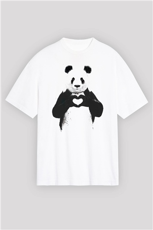 Sevgililer Günü Beyaz Oversize Tişört Oversize T-shirt - TişörtFabrikası