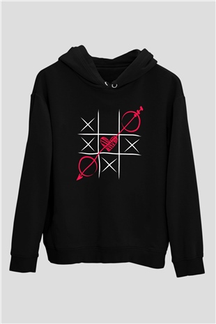 Sevgililer Günü Siyah Unisex Hoodie