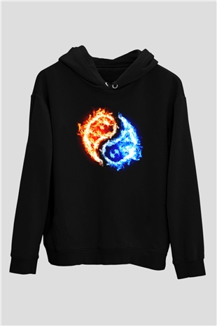 Sevgililer Günü Siyah Unisex Hoodie