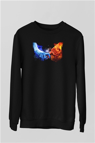 Sevgililer Günü Siyah Unisex Sweatshirt