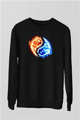 Sevgililer Günü Siyah Unisex Sweatshirt