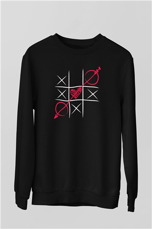 Sevgililer Günü Siyah Unisex Sweatshirt