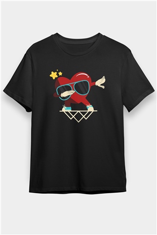Sevgililer Günü Siyah Unisex Tişört T-Shirt - TişörtFabrikası
