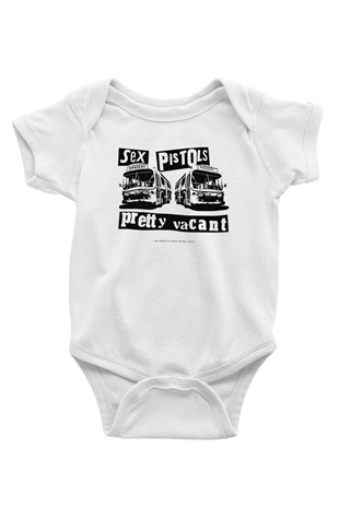 Sex Pistols Baskılı Beyaz Unisex Bebek Body - Zıbın
