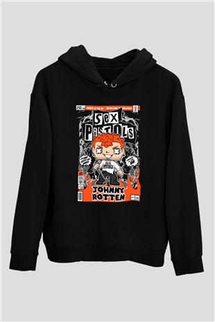 SexPistols Baskılı Unisex Siyah Hoodie