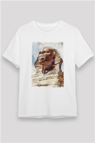 Sfenks Beyaz Unisex Tişört T-Shirt - TişörtFabrikası