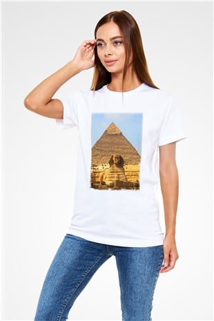 Sfenks Beyaz Unisex Tişört T-Shirt - TişörtFabrikası