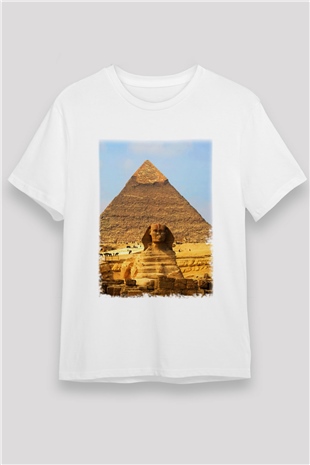 Sfenks Beyaz Unisex Tişört T-Shirt - TişörtFabrikası