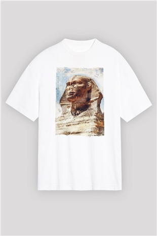 Sfenks Beyaz Oversize Tişört Oversize T-shirt - TişörtFabrikası