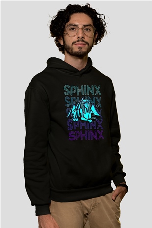 Sfenks Siyah Unisex Hoodie