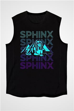 Sfenks Siyah Unisex Kolsuz Tişört