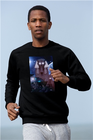 Sfenks Siyah Unisex Sweatshirt