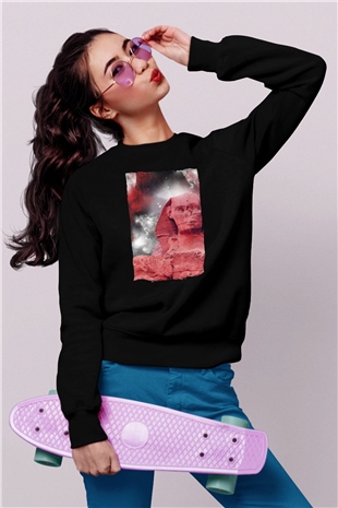 Sfenks Siyah Unisex Sweatshirt
