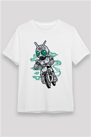 Shadowmoon Motocross Rider Baskılı Beyaz Unisex Tshirt