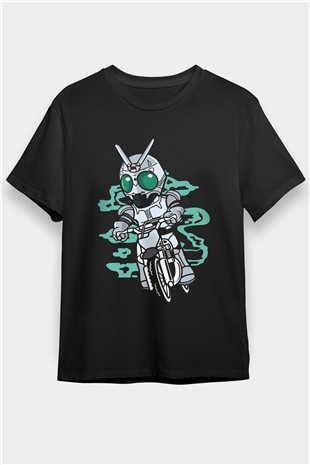 Shadowmoon Motocross Rider Baskılı Siyah Unisex Tshirt