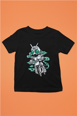 Shadowmoon Motocross Rider Baskılı Siyah Çocuk Unisex Tshirt