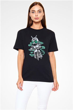 Shadowmoon Motocross Rider Baskılı Siyah Unisex Tshirt