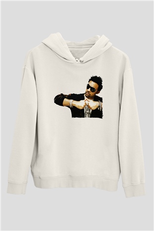 Shaggy Beyaz Unisex Kapüşonlu Sweatshirt