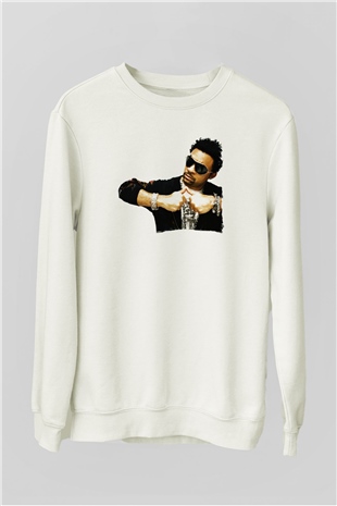Shaggy Beyaz Unisex Sweatshirt