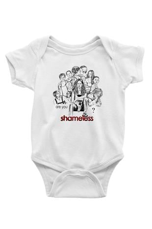 Shameless Baskılı Beyaz Unisex Bebek Body - Zıbın