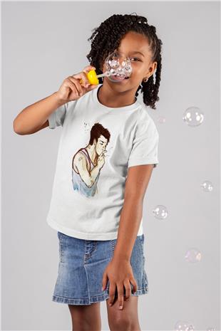 Shameless Baskılı Beyaz Unisex Beyaz Çocuk Tişört - Tshirt