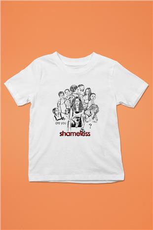 Shameless Baskılı Beyaz Unisex Beyaz Çocuk Tişört - Tshirt