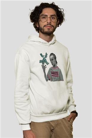 Shameless Baskılı Beyaz Unisex Hoodie