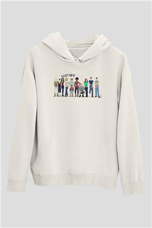 Shameless Baskılı Beyaz Unisex Hoodie