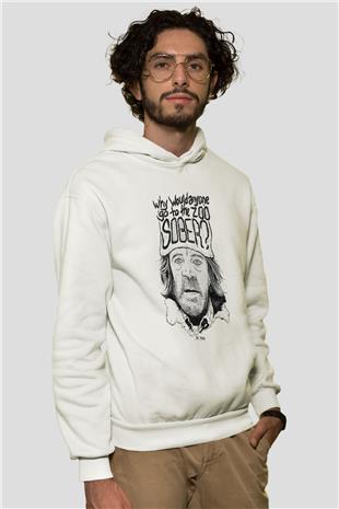 Shameless Baskılı Beyaz Unisex Hoodie