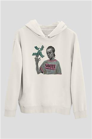Shameless Baskılı Beyaz Unisex Hoodie