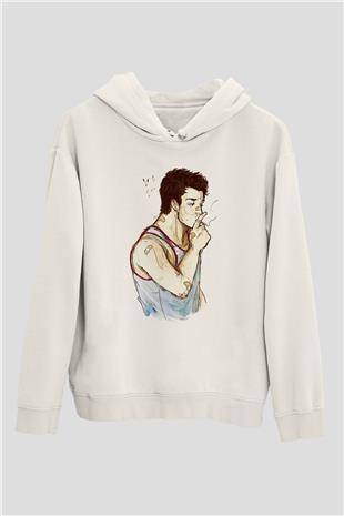 Shameless Baskılı Beyaz Unisex Hoodie