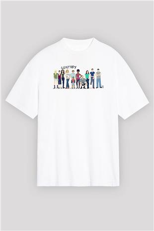 Shameless Baskılı Beyaz Unisex Oversize Tişört - Tshirt
