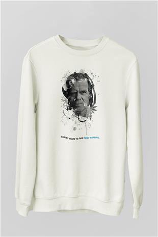 Shameless Baskılı Beyaz Unisex Sweatshirt