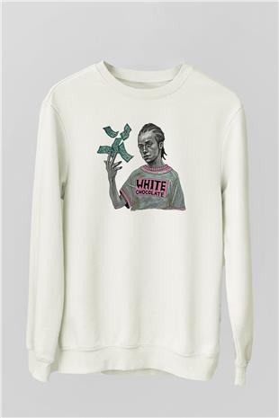 Shameless Baskılı Beyaz Unisex Sweatshirt