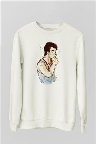 Shameless Baskılı Beyaz Unisex Sweatshirt