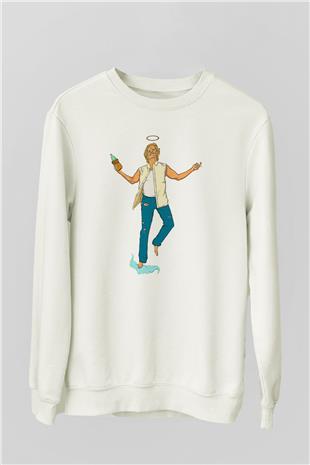 Shameless Baskılı Beyaz Unisex Sweatshirt