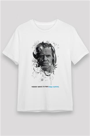 Shameless Unisex Baskılı Beyaz Tişört - Tshirt