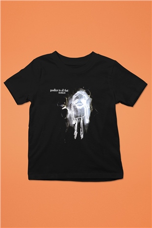 Shamrain Baskılı Unisex Siyah Çocuk Tişört - Tshirt