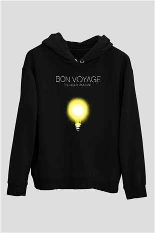 Shamrain Baskılı Unisex Siyah Kapüşonlu Sweatshirt