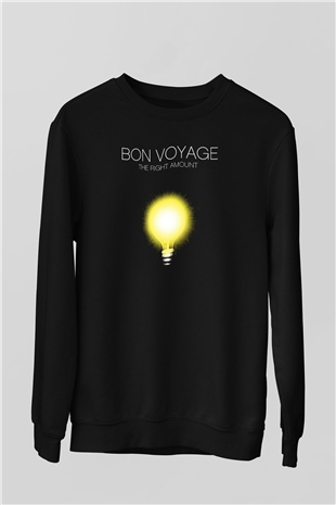 Shamrain Baskılı Unisex Siyah Sweatshirt