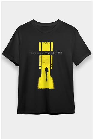 Shamrain Baskılı Unisex Siyah Tişört - Tshirt