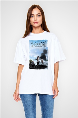 Shannara Chronicles Beyaz Oversize Tişört Oversize T-shirt