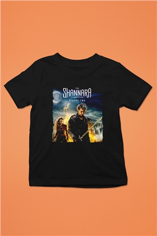 Shannara Chronicles Siyah Unisex Çocuk Tişört