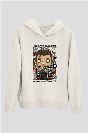 Shawn Mendes Baskılı Unisex Beyaz Hoodie