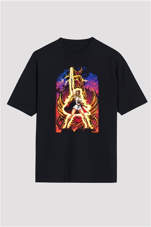 She-Ra Siyah Unisex Oversize Tişört