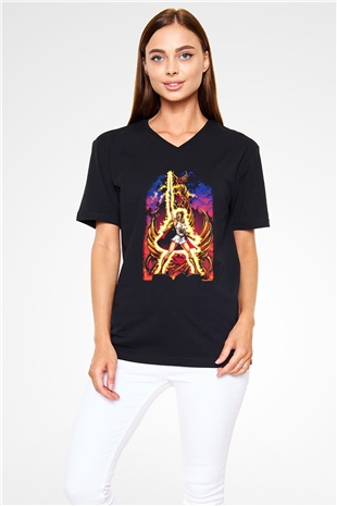 She-Ra Siyah Unisex V Yaka Tişört