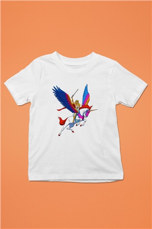 SheRa Baskılı Beyaz Unisex Çocuk Tişört