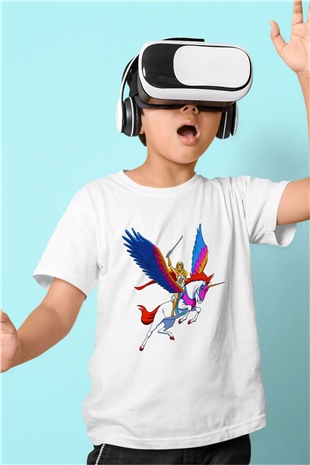 SheRa Baskılı Beyaz Unisex Çocuk Tişört