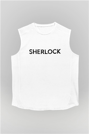 Sherlock Beyaz Unisex Kolsuz Tişört