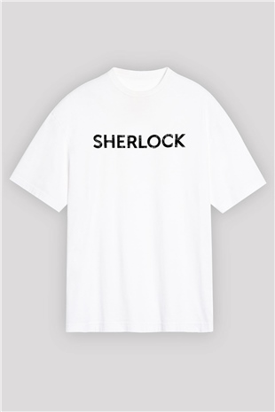 Sherlock Beyaz Unisex Oversize Tişört T-Shirt